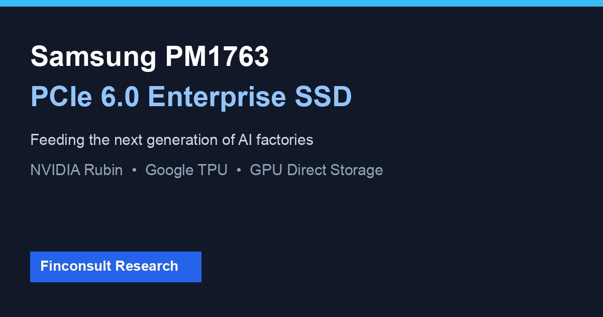Samsung PM1763 PCIe 6.0 enterprise SSD powering AI data center infrastructure